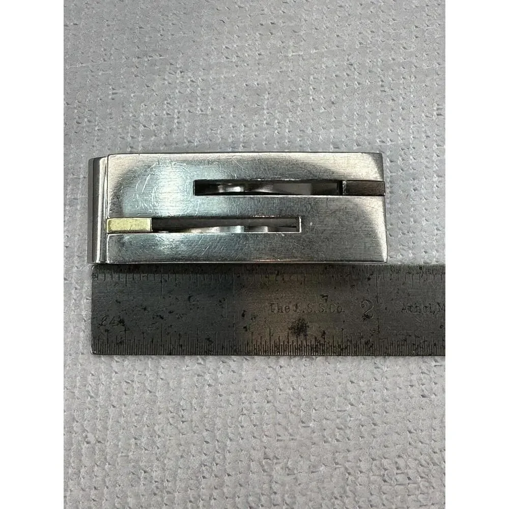 Stainless Steel Titanium 18k Gold  Money‎ Clip 2” USED, Signed MJYX